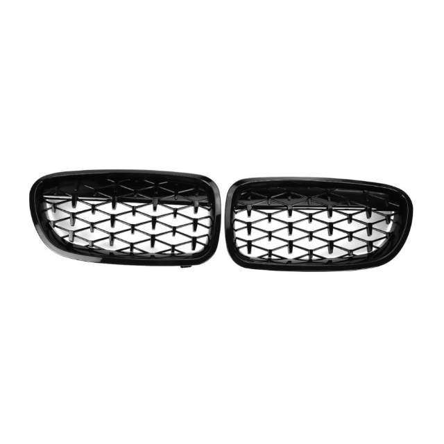 купи Решетки / Бъбреци за BMW 5-та серия 2010-2017, F10, F11, F18 M5, 528i, 535i, 535xi, 520i, 523i, 525i, Diamond Style Черен Гланц